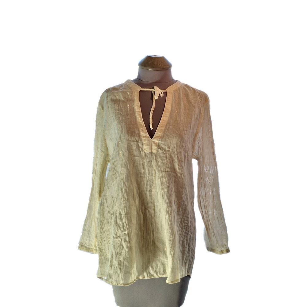 Carve Designs Size XL Sheer Blouse/top Long Sleeve